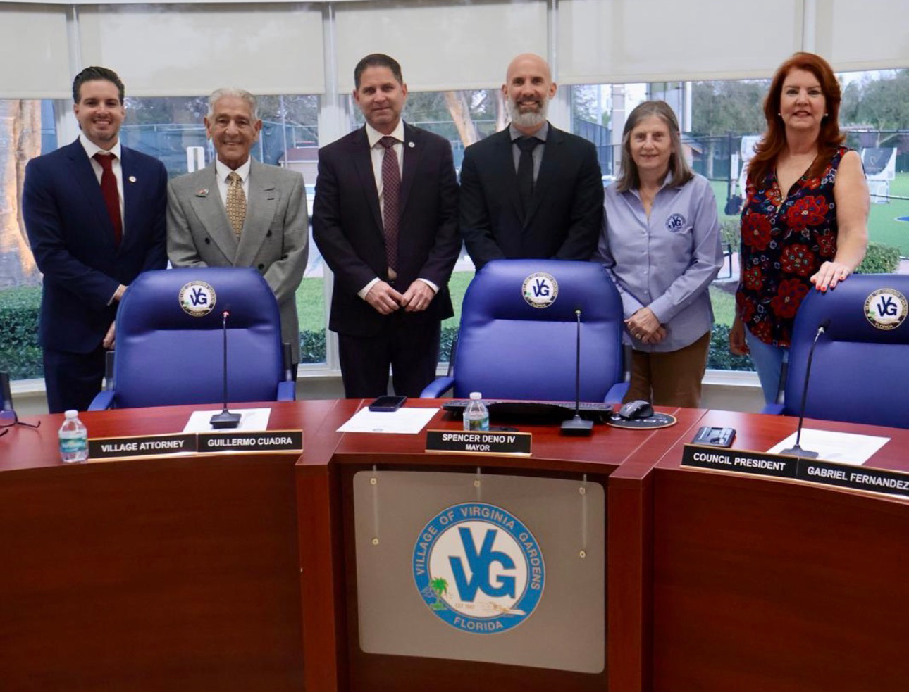 Mayor with council members